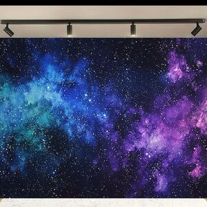 Photography Backgorund Galaxy Wall Art Decor - Blue and Purple 7x5 ft